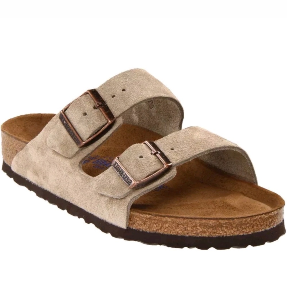 Birkenstock Arizona 41 narrow width, taupe suede